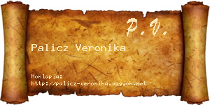 Palicz Veronika névjegykártya